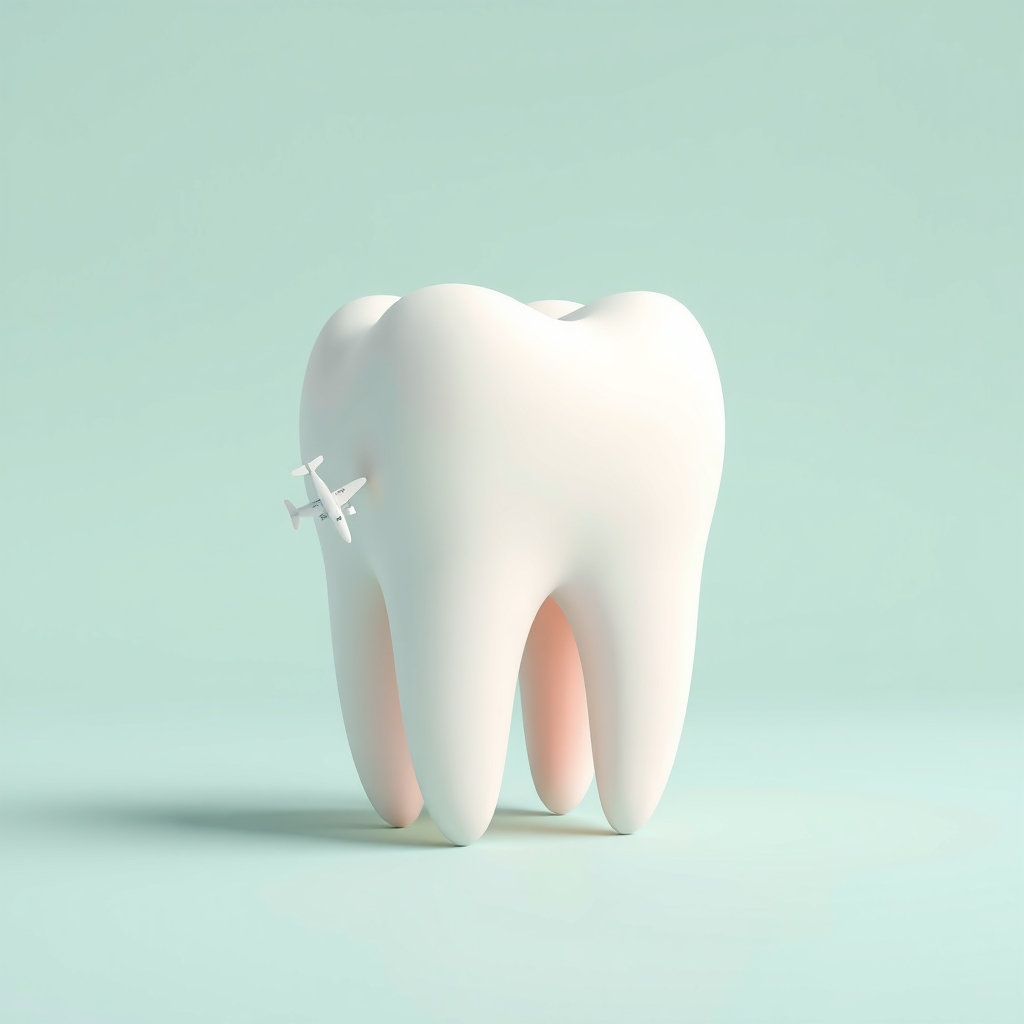 Illustration: Why Does My Tooth Hurt During Flights? Understanding Altitude-Related Tooth Pain